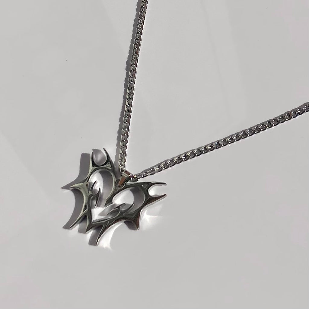 Tribal Heart Necklace Simple Chain