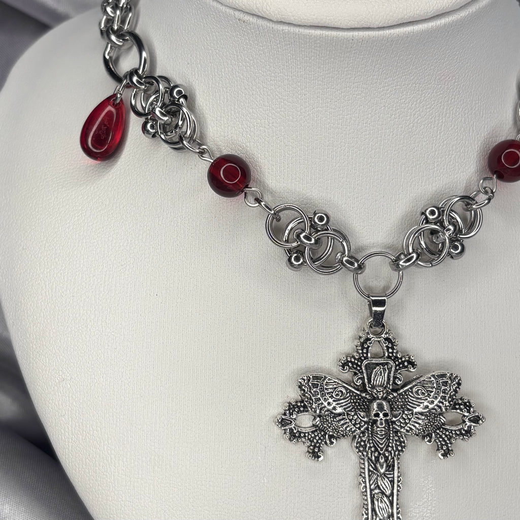 Bloody Moth Chainmail Necklace