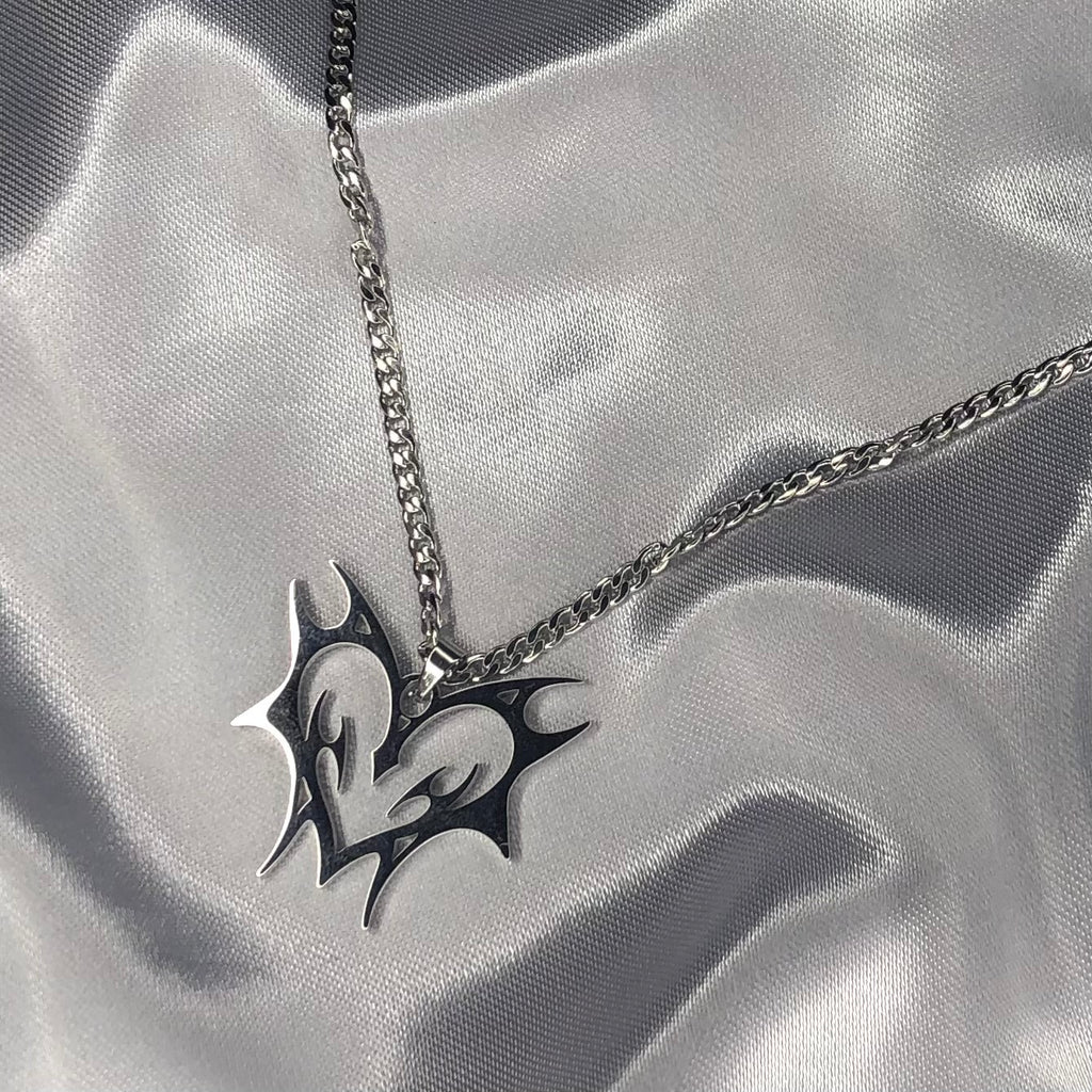 Tribal Heart Necklace Simple Chain