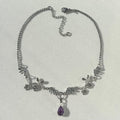 Floral Crystal Branch Necklace