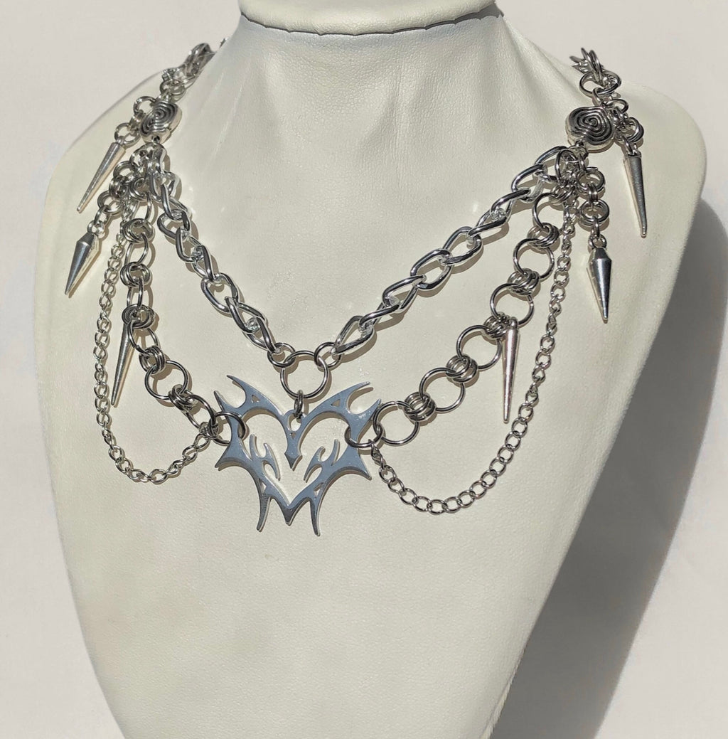 Layered Tribal Heart Necklace