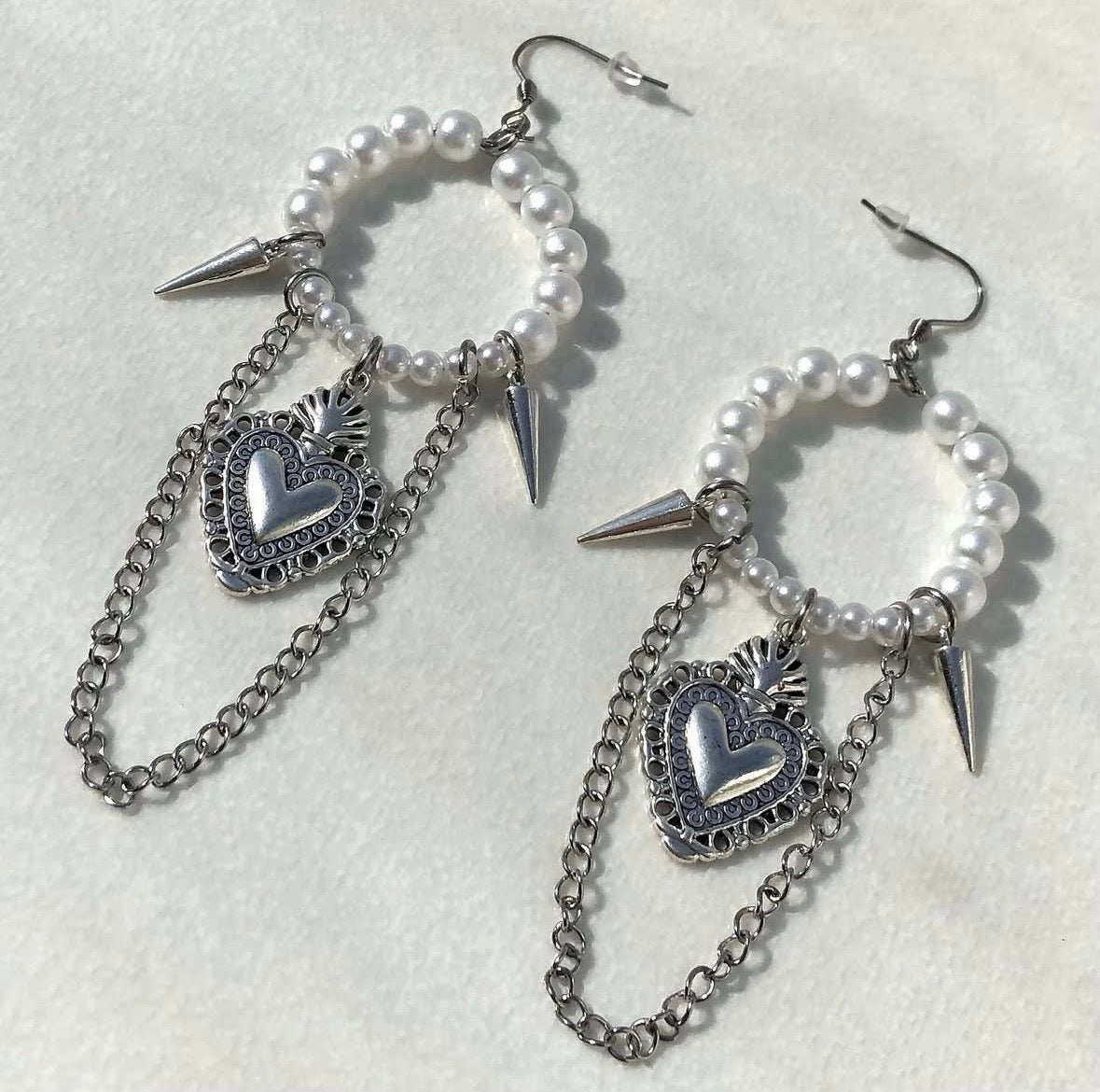 Sacred Heart Pearl Earrings