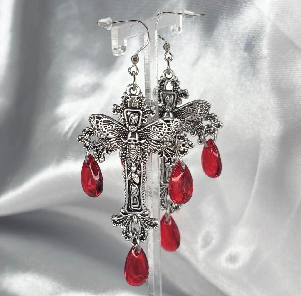 Bloody Moth Earrings