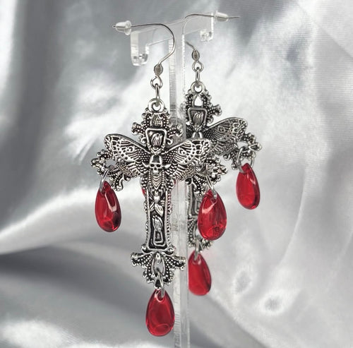 Bloody Moth Earrings