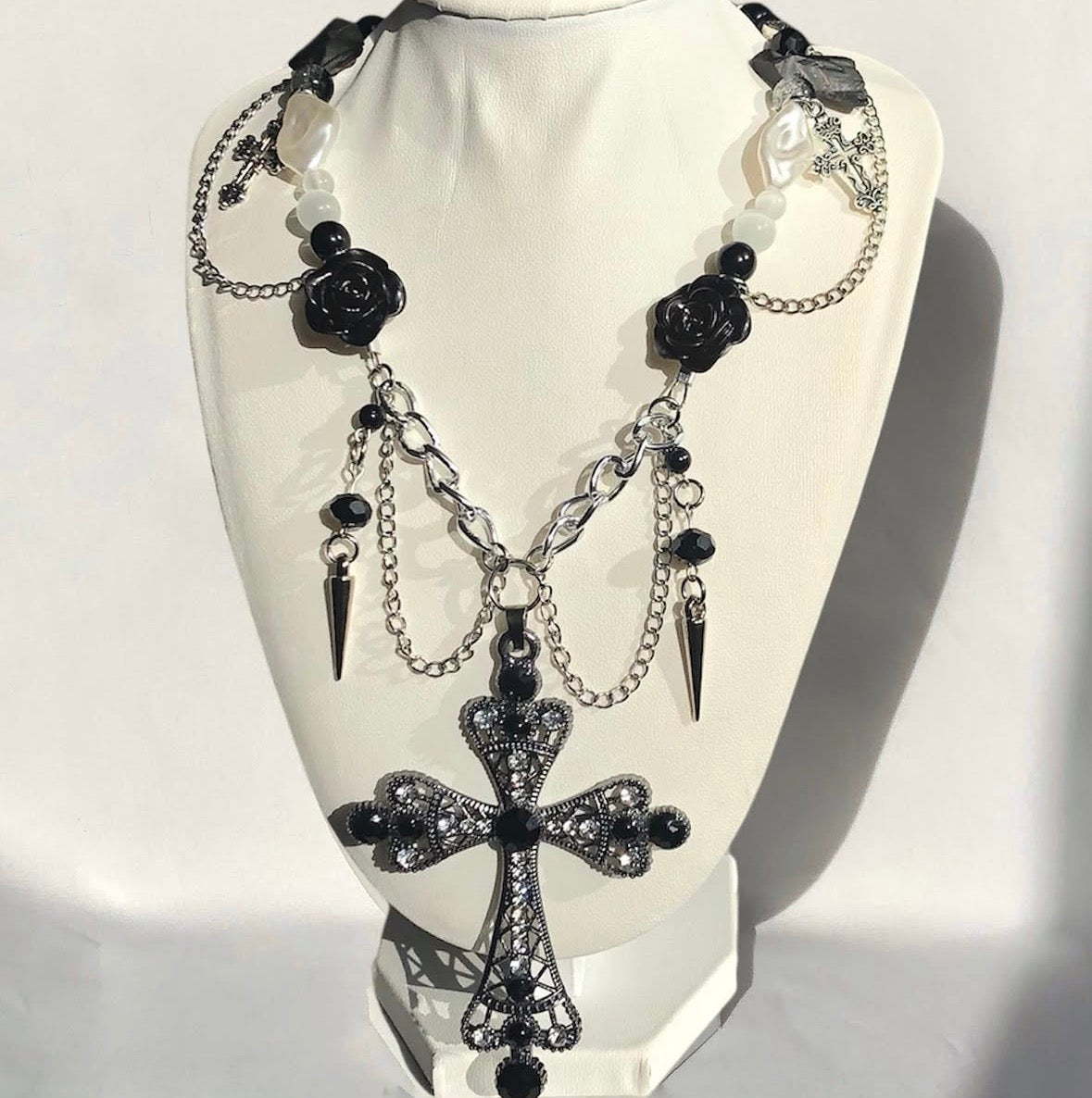 Black Widow Cross Necklace