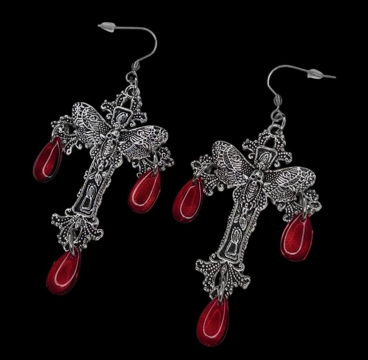 Bloody Moth Earrings