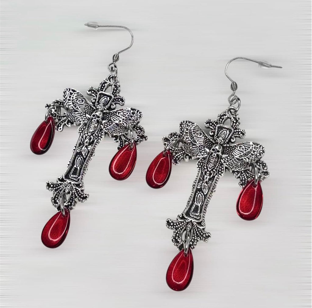 Bloody Moth Earrings