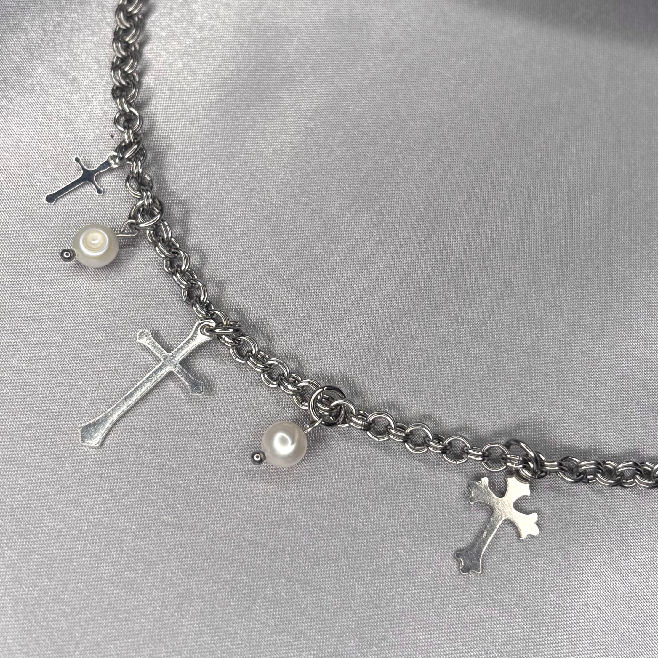 Chainmail Cross Bracelet