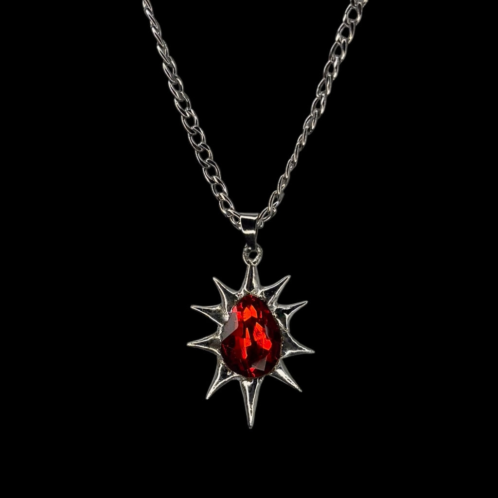 Soldered Red Teardrop Necklace