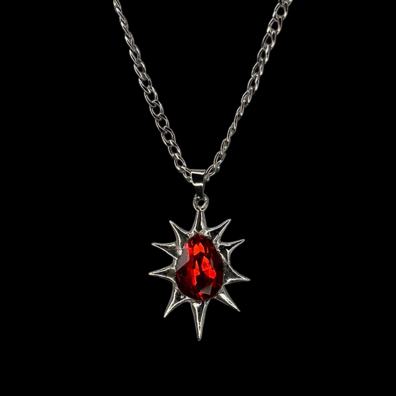 Soldered Red Teardrop Necklace
