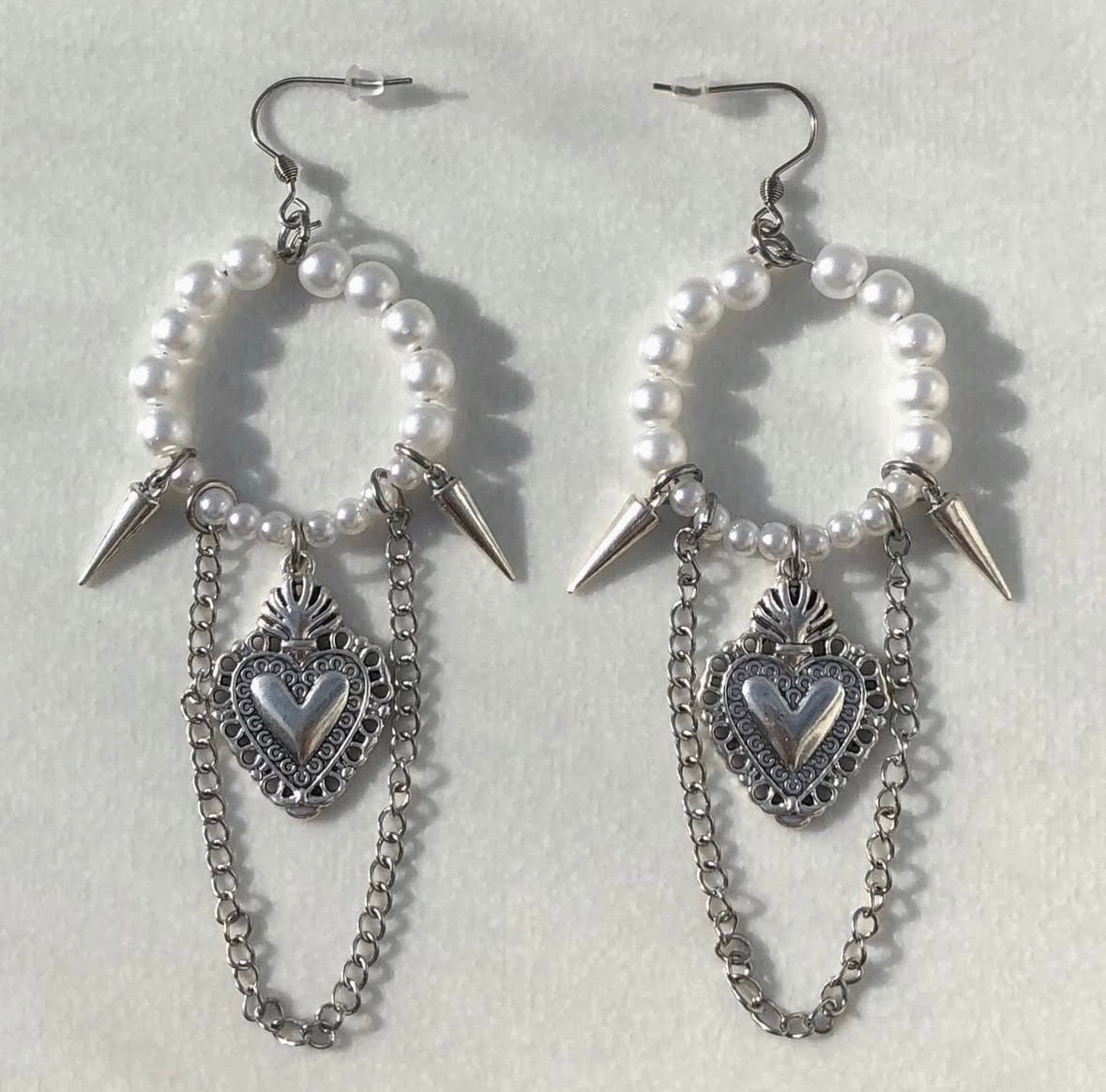 Sacred Heart Pearl Earrings