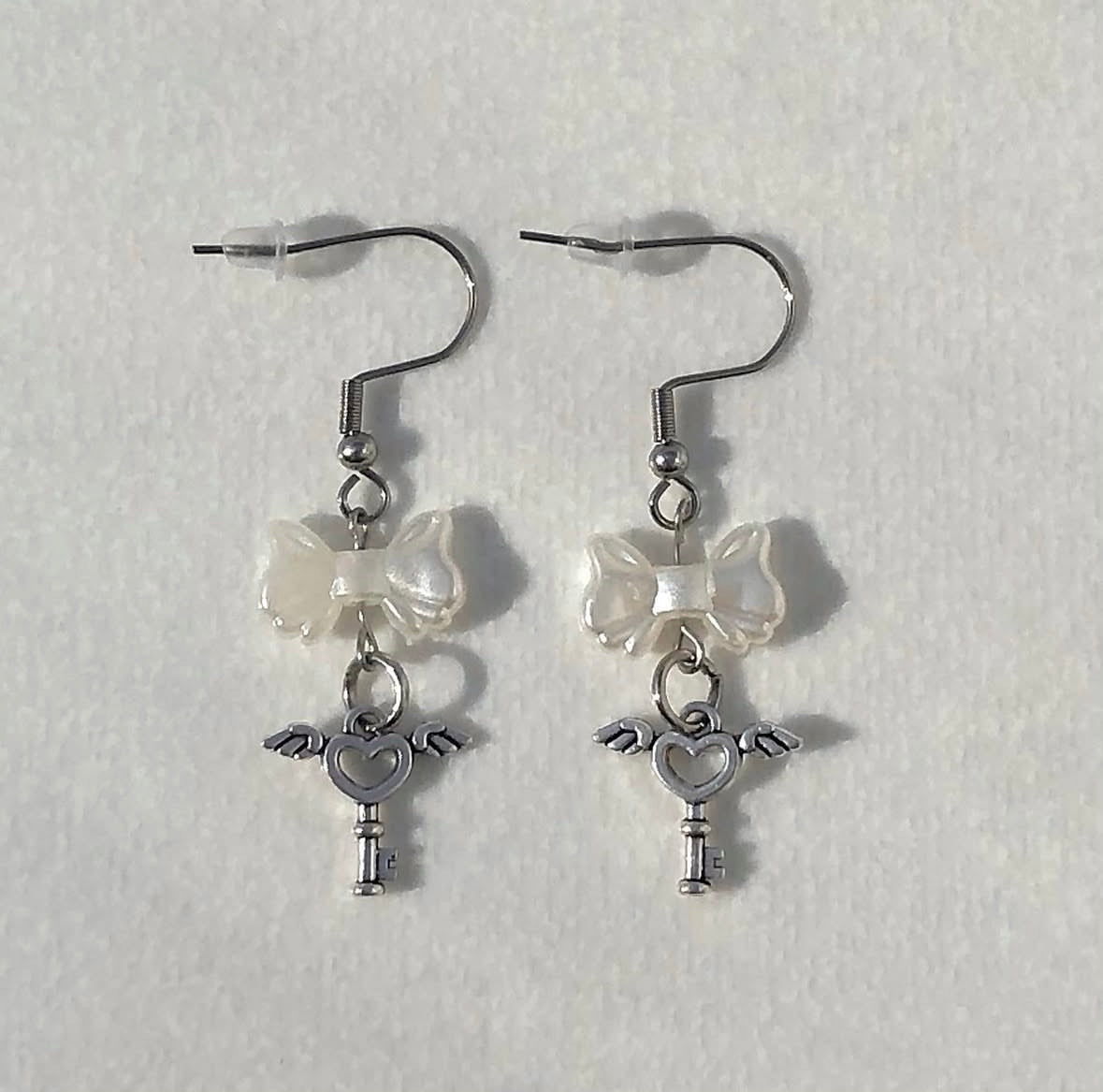 Winged Key Earrings