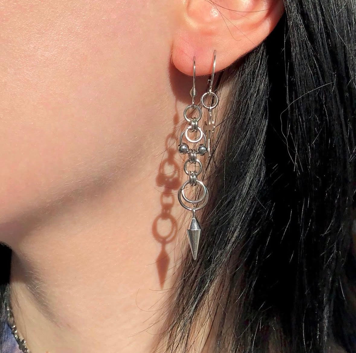 Chainmail Spike Earrings