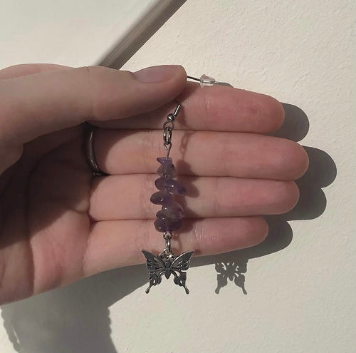 Amethyst Butterfly Earrings