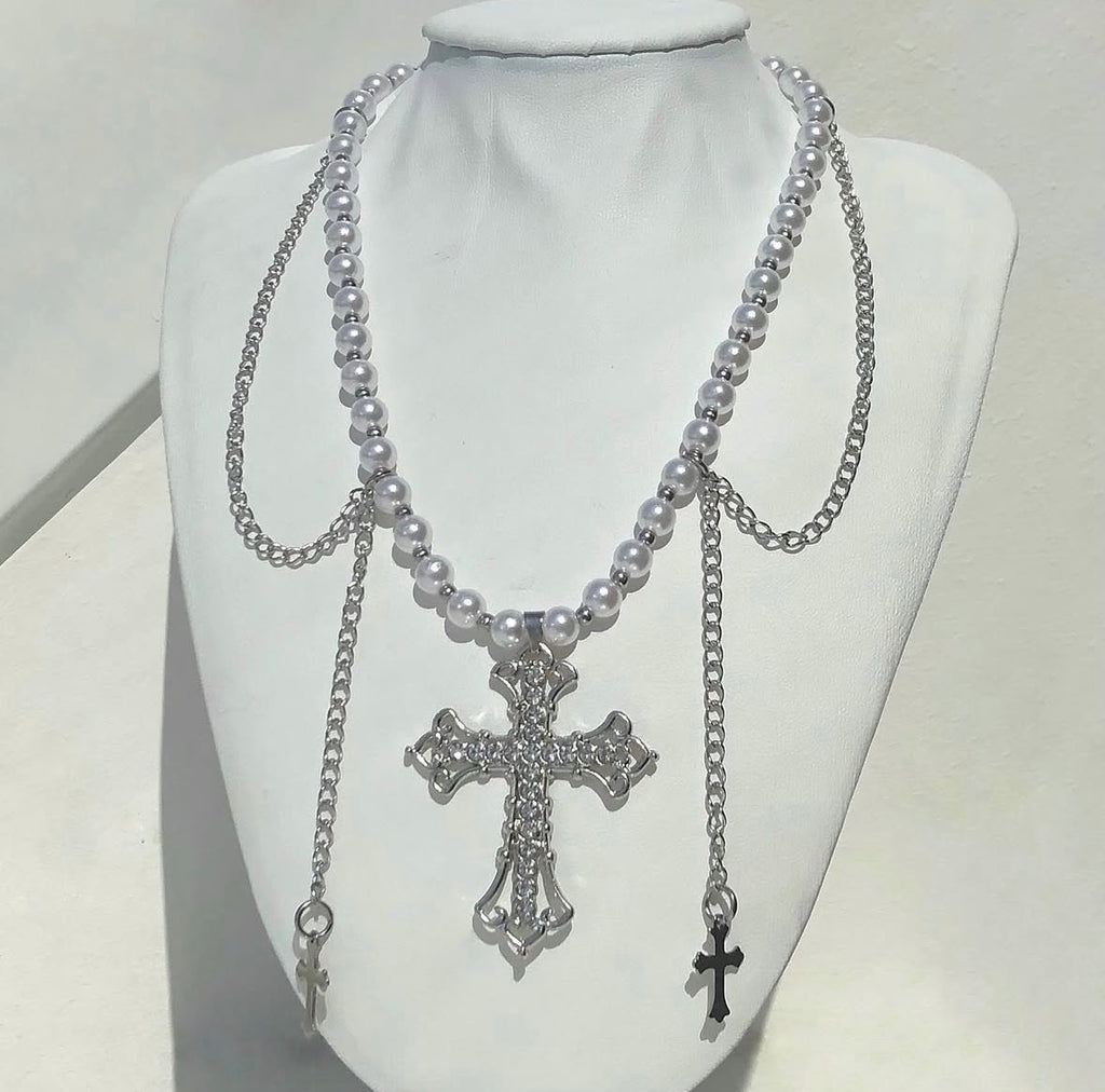 Rhinestone Cross Necklace