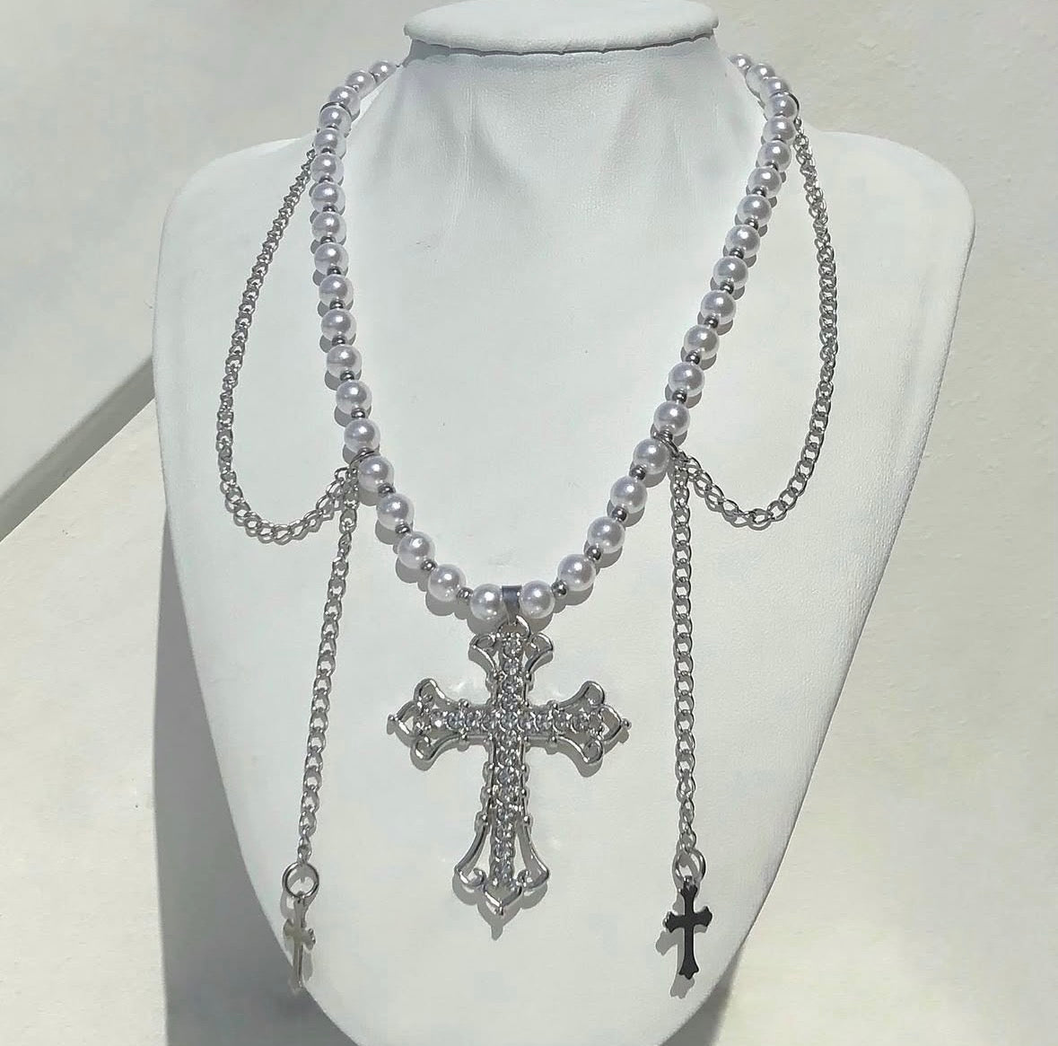 Rhinestone Cross Necklace