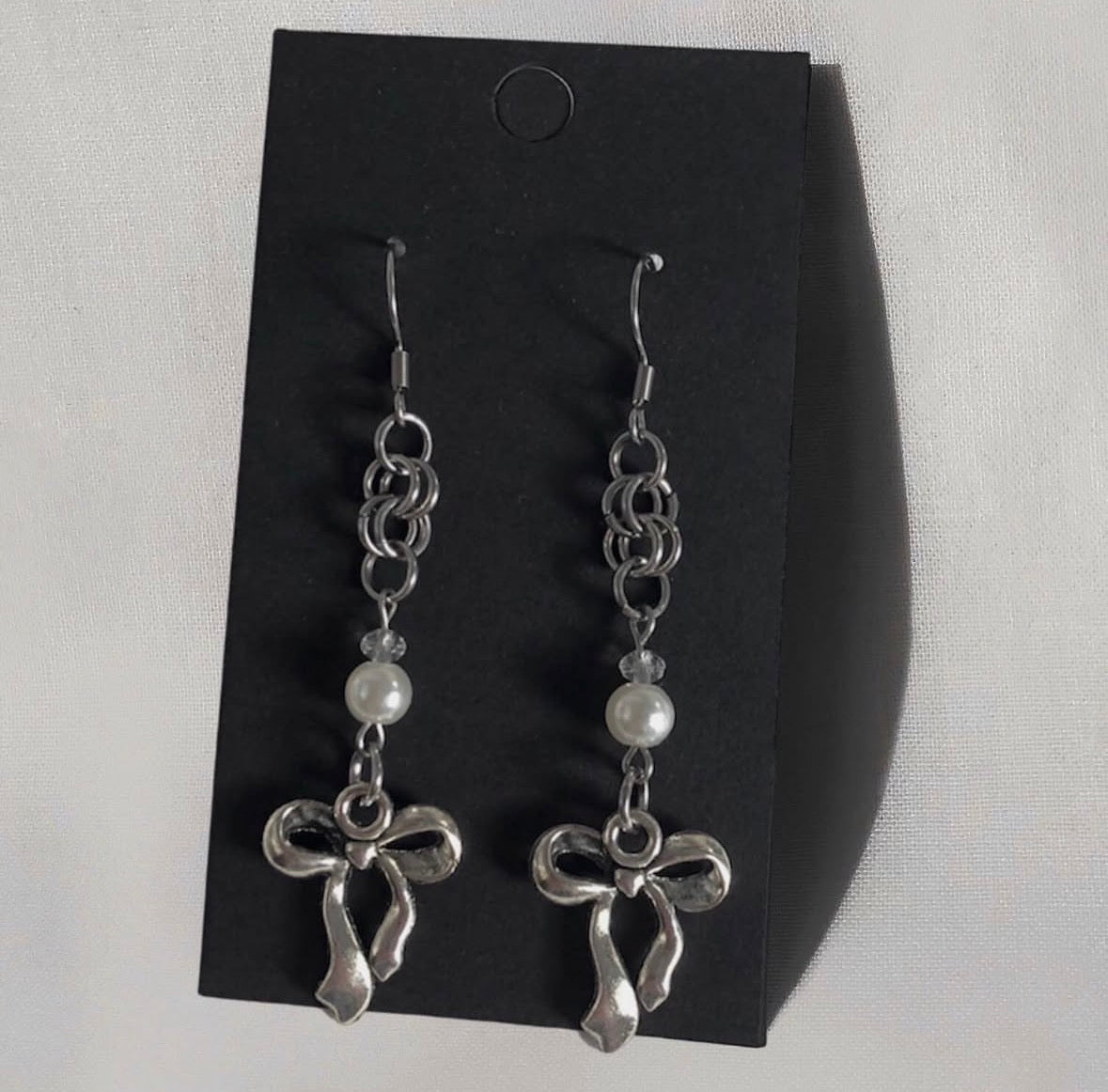 Chainmail Bow Earrings