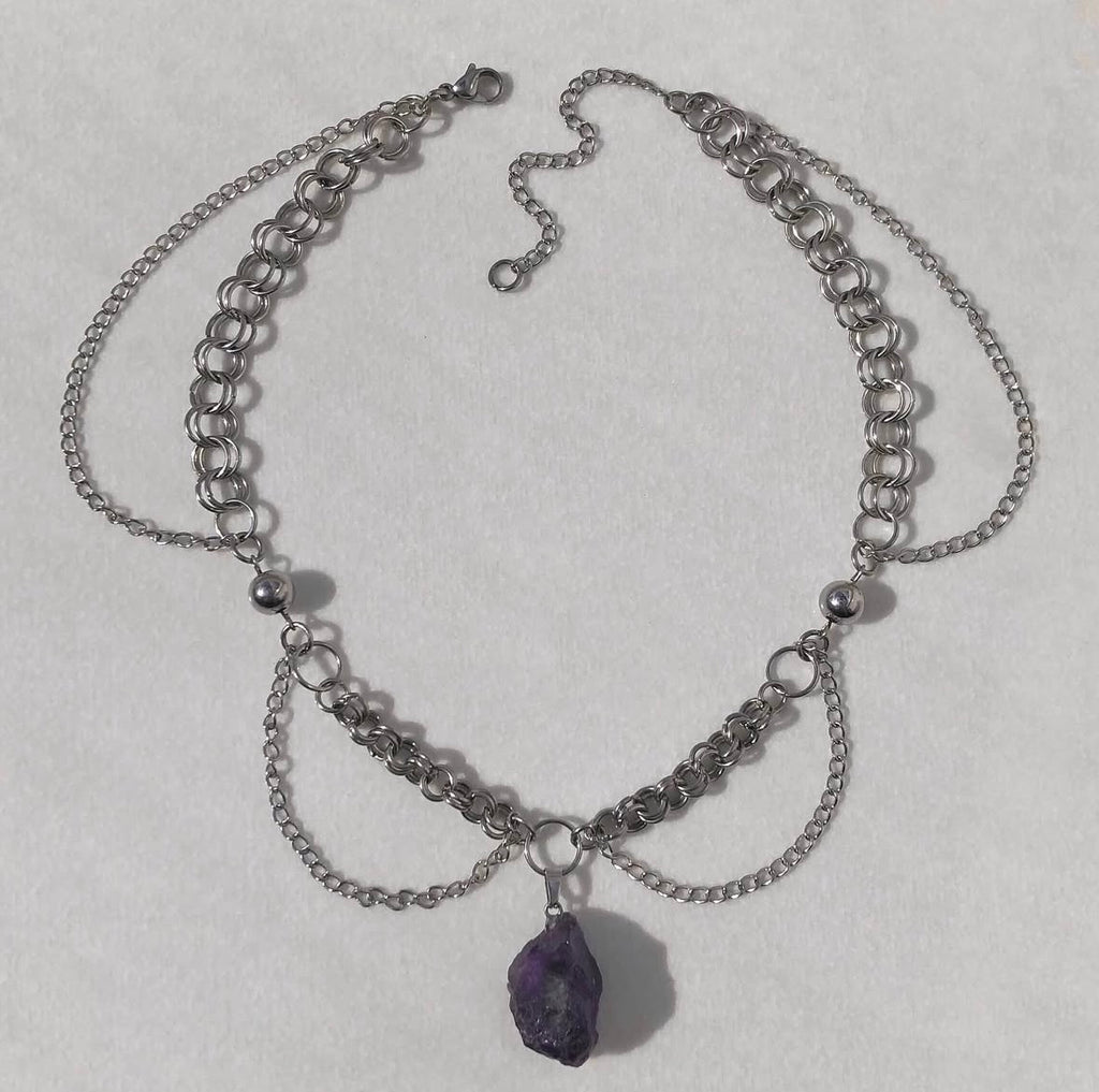 Braided Amethyst Necklace