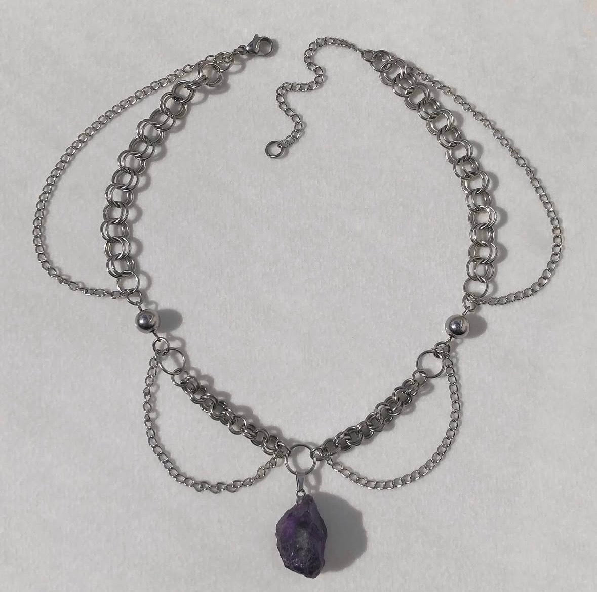 Braided Amethyst Necklace