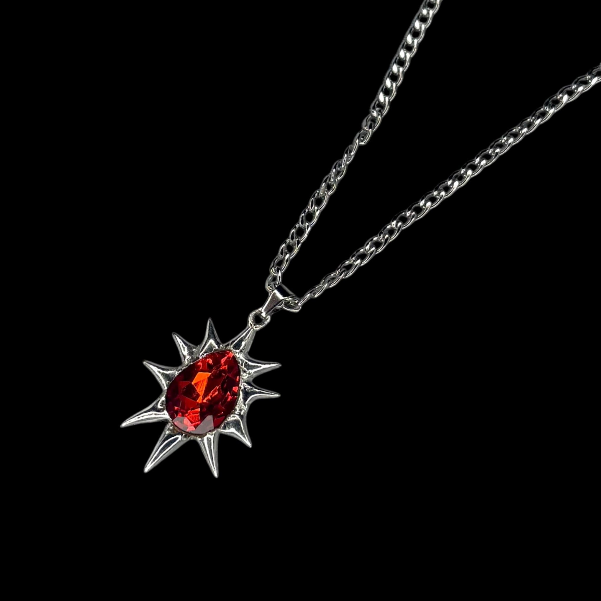 Soldered Red Teardrop Necklace