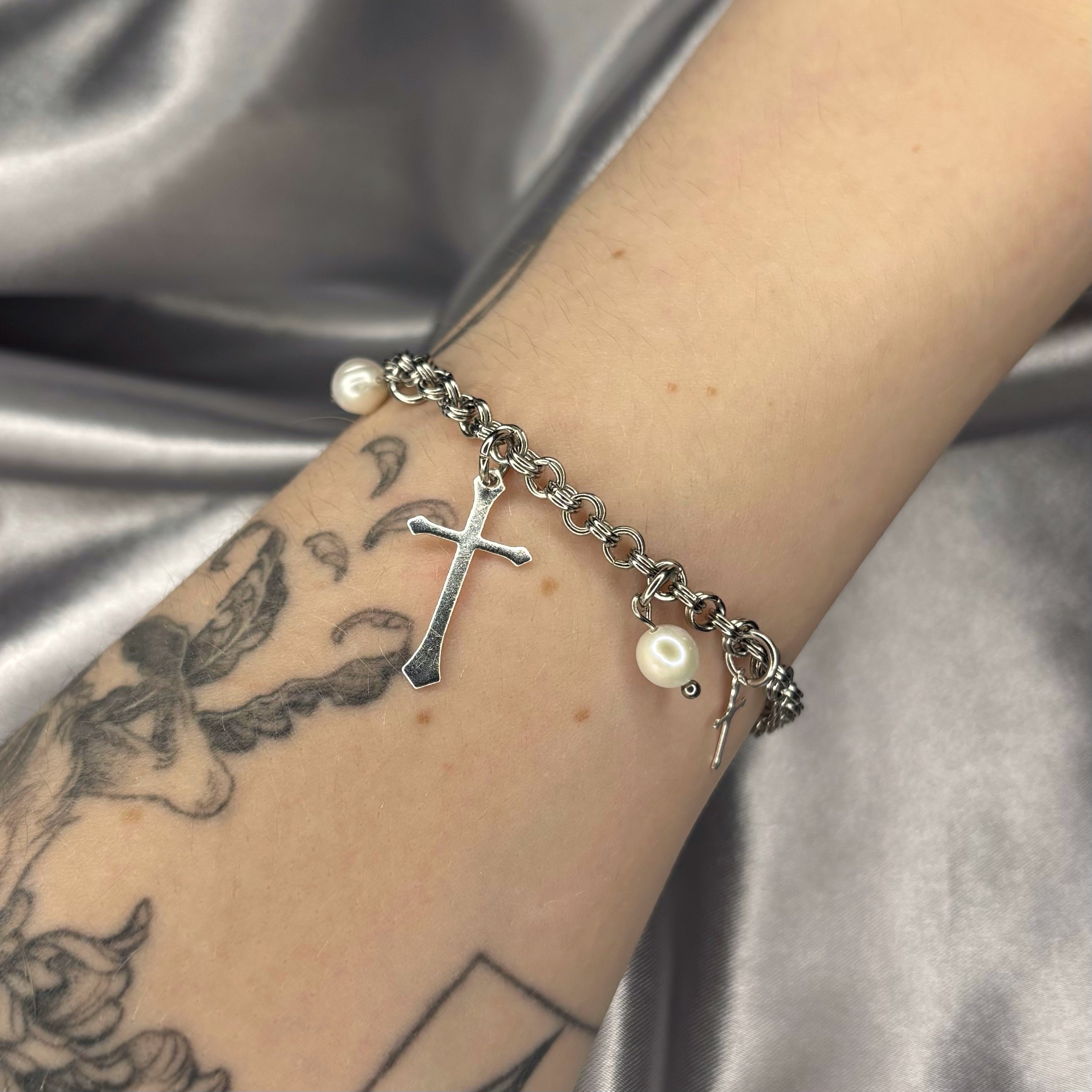 Chainmail Cross Bracelet