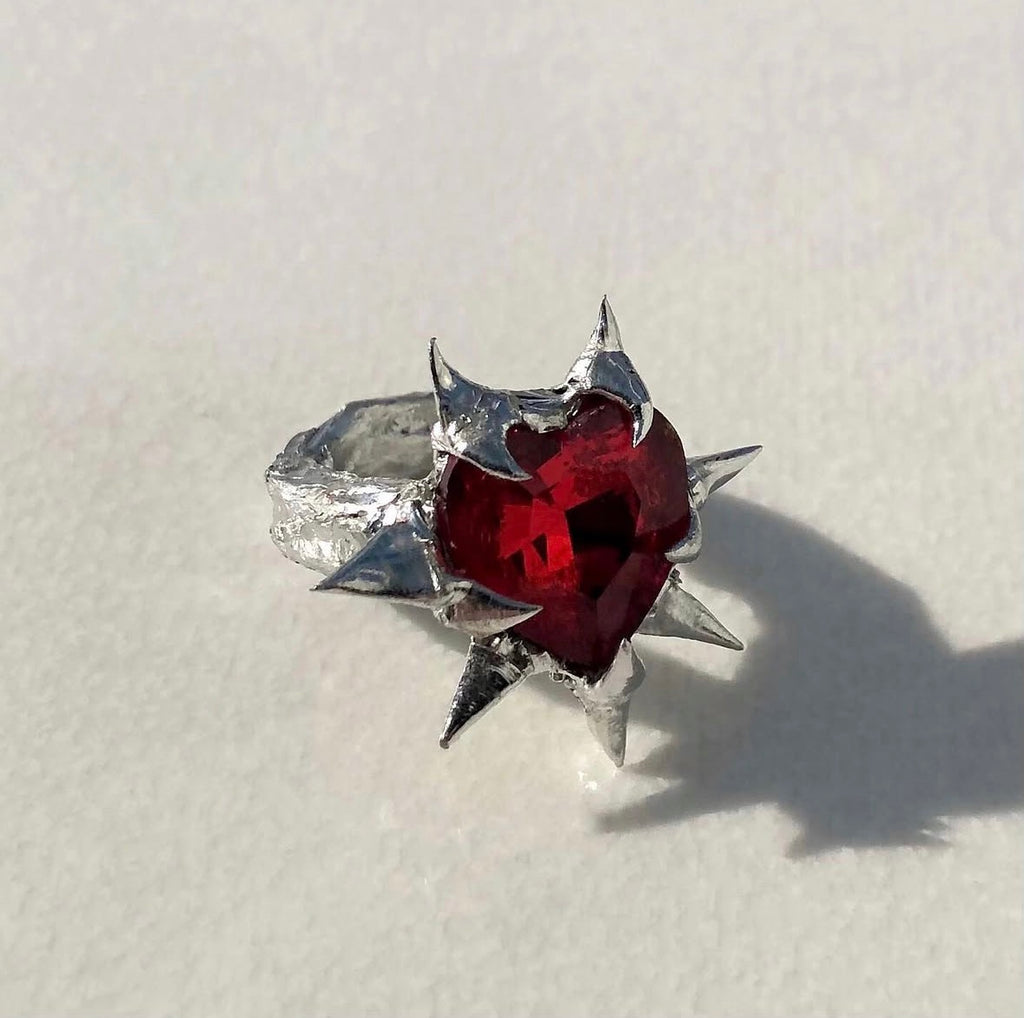 Soldered Thorned Heart Ring