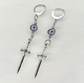 Purple Freshwater Pearl Dagger Earrings