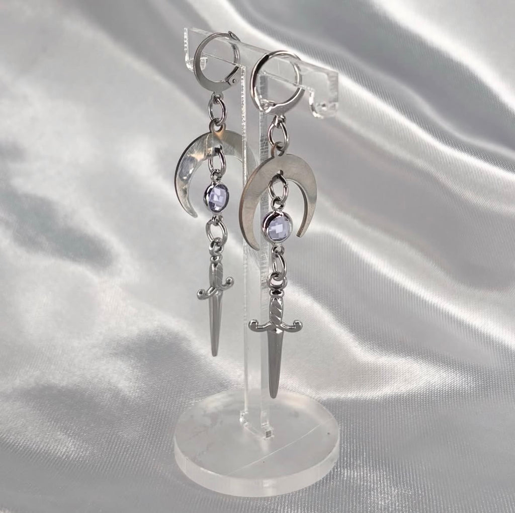 Luna Dagger Stainless Steel Earrings