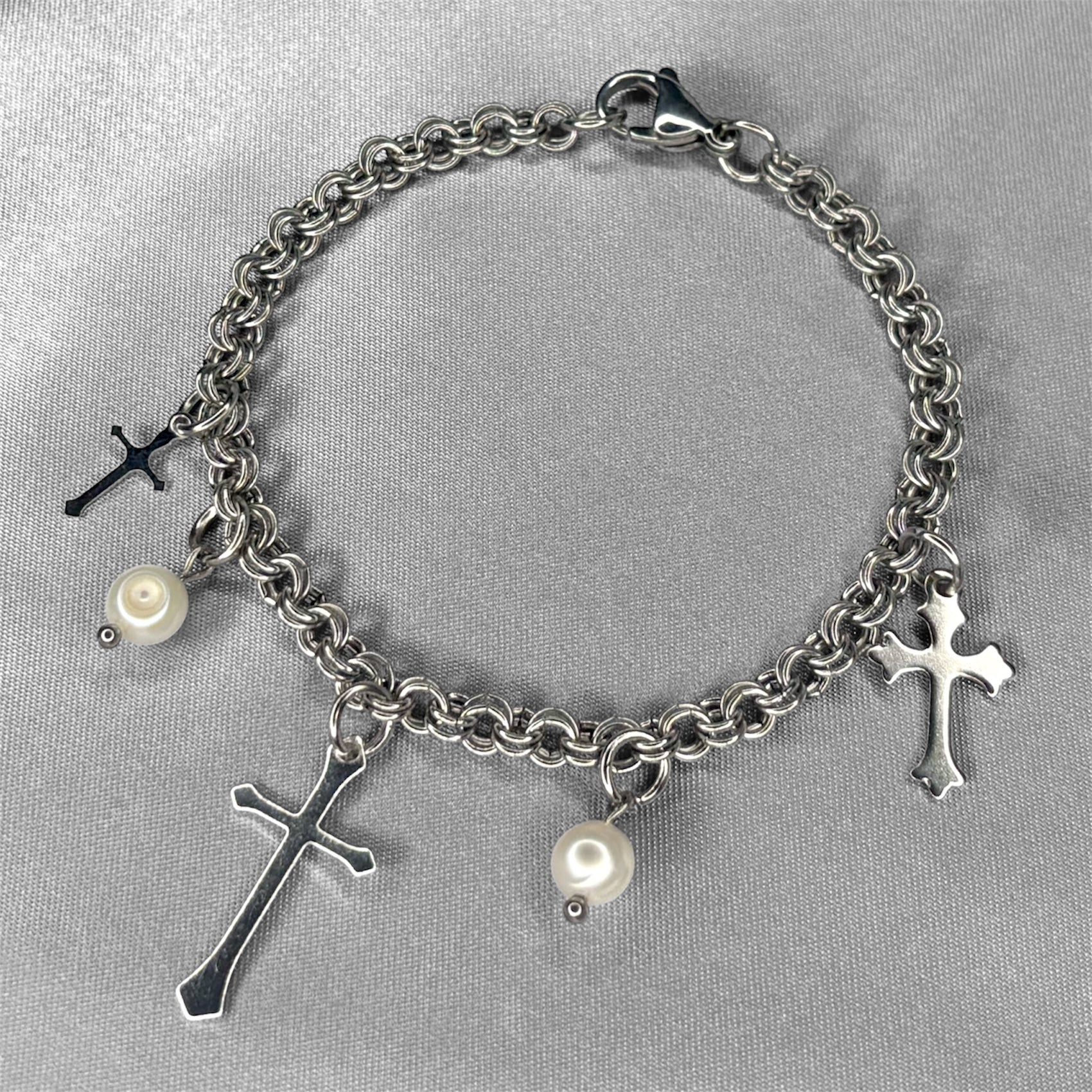 Chainmail Cross Bracelet